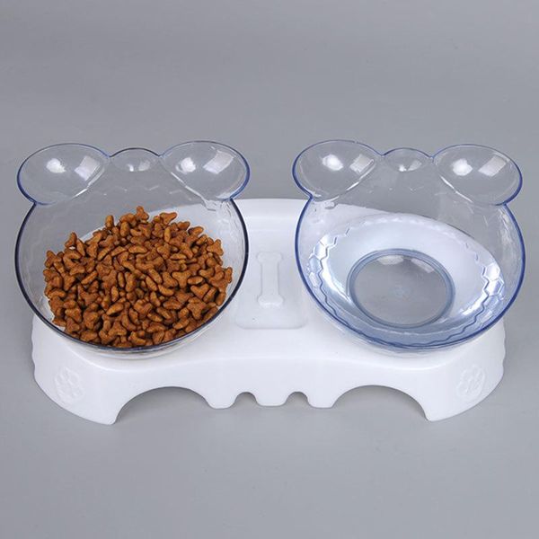 

cat bowls & feeders elevated pets with double to cervical spine oblique mouth ears transparent non-slip feeder