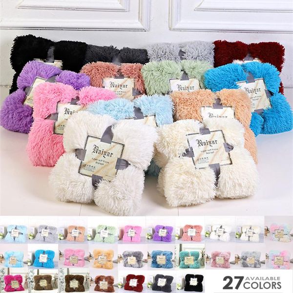 

blankets long plush warm bedding sheet home textile polar quilt microfiber fluffy shaggy blanket for beds winter