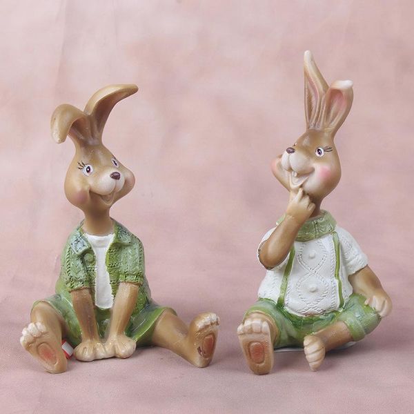 

decorative objects & figurines 1 pair resin cute crafts statue ornaments sculpture office family home decoration wedding birthday christmas