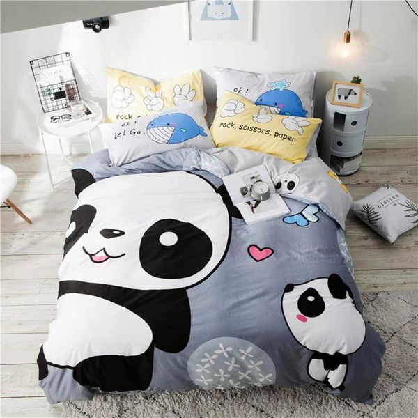 

svetanya bear white panda bed linen cotton smoking set of (flat spring or covered with cover) double  bedding sets