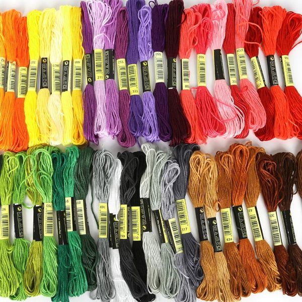 

yarn 8pcs multicolor anchor similar thread cross stitch cotton sewing skeins embroidery floss kit diy tools craft, Black;white