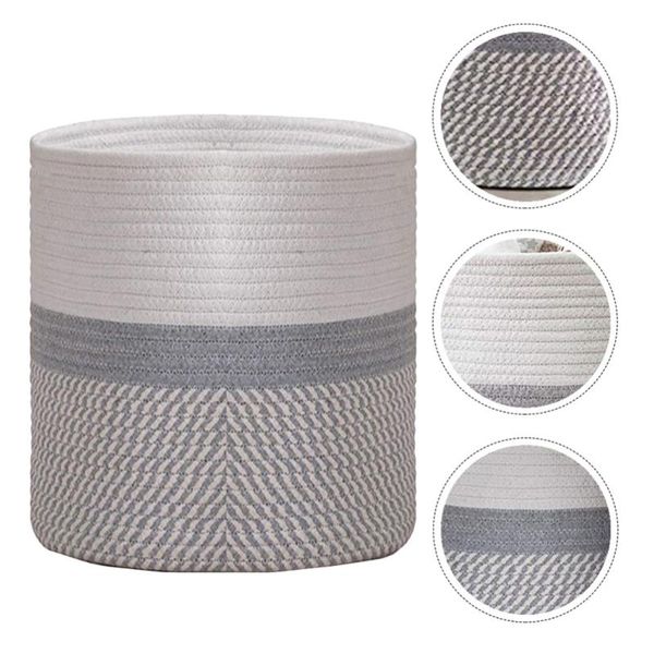 

1pc home toys sundries organizer cotton rope woven clothing storage basket baskets