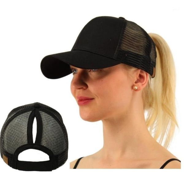 Cappellini da baseball Design originale per ragazza da donna Taglia regolabile 2 cappelli da baseball in rete con nodo superiore stile camionista