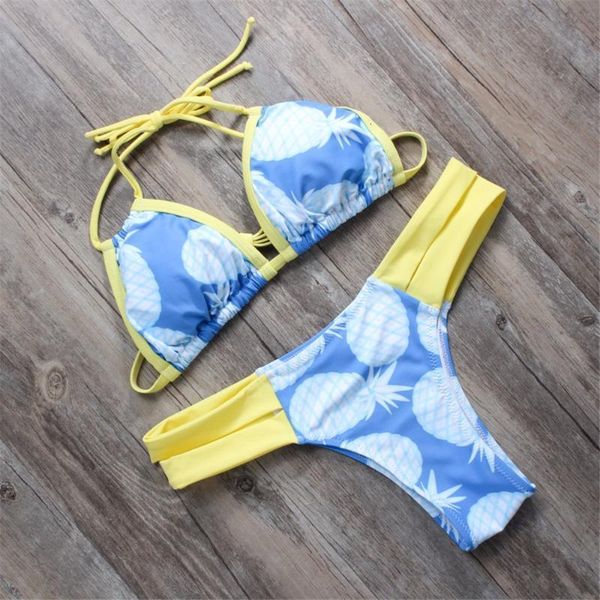 

women's swimwear bandea maillot de bain femme women bikini set halter swimwear print swimsuit leopard bathing suit padded ha004 d1fx, White;black