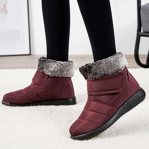 

boots women ankle flats winter snow warm shoes woman short booties plus size shoe chaussures femme zapatos mujer sapato nh190, Black