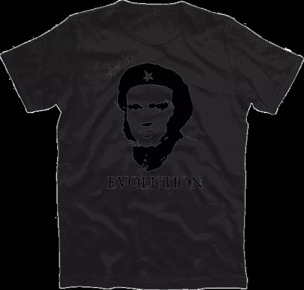 

charles darwin viva la evolution che stile t-shirt, White;black