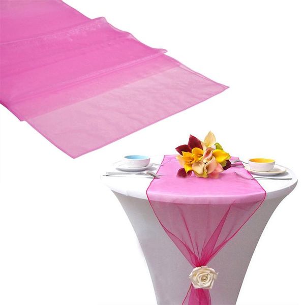 

275cm sheer organza table runner fabric wedding party banquet decoration chair covers