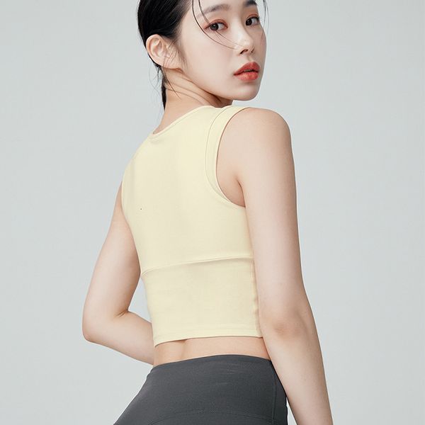 

tracksuits luxury women's wearlulu same yoga sports running vt, bra, quick drying fitns suit, sleevels body-building top, Gray