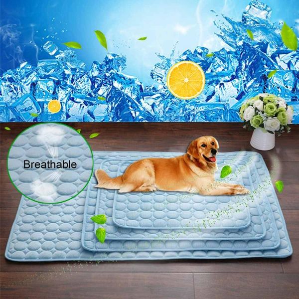 

dog houses & kennels accessories summer pets cooling mat non-toxic pad bed dogs cat puppy cushion beds breathable blanket