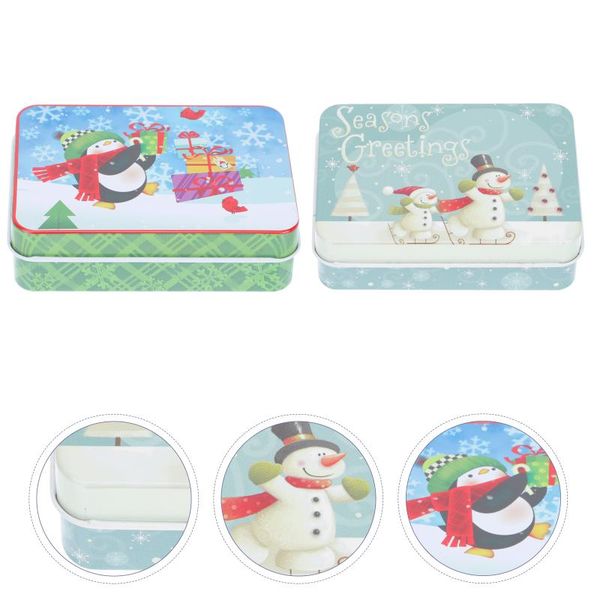 

gift wrap 2pcs christmas candy holder lidded sweets case square box (random style)