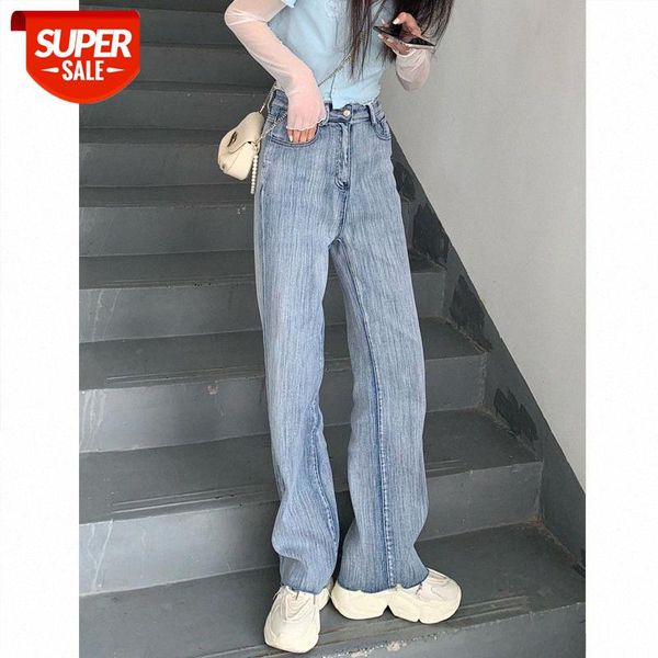 

jeans women's waist was thin, korean straight loose chic wide-leg pants can be issued on behalf of #av7c, Black;white