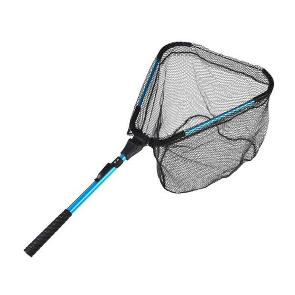 

fishing accessories tackle net landing folding with pole collapsible for ponds bird fish catch release nylon