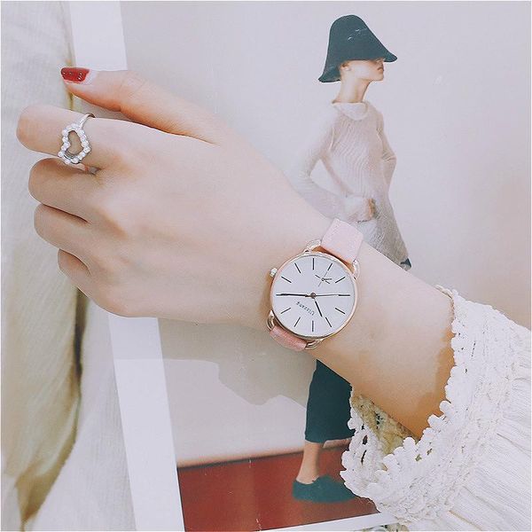 

wristwatches ulzzang simple women watches fashion black white brown leather ladies watch casual female quartz wristwatch clock, Slivery;brown