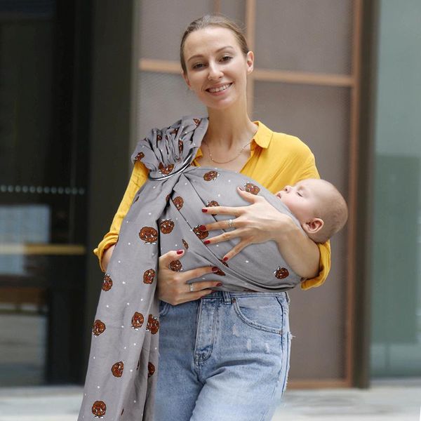 

baby carriers cotton fabric mother backpacks breathable ring carrier outdoor soft wrap shower gift for borns carriers, slings &