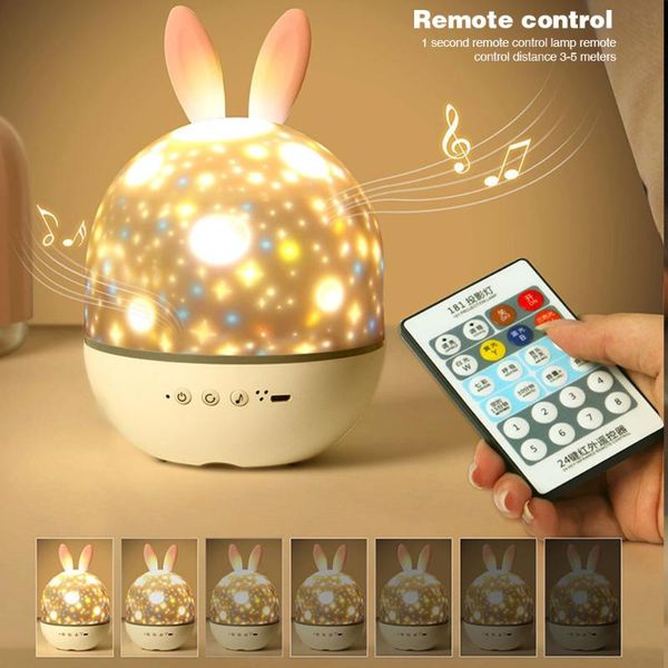 

night light projector remote control led starry sky romantic rotating projection music lamp home kids bedroom christmas gift wall