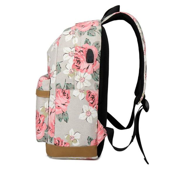

canvas flower backpack laptravel daykpack school bag bookbags for teen girls bags