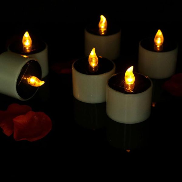 

pcs outdoor solar candles realistic and bright flameless led tea lights for camping wedding birthday home window yard decor
