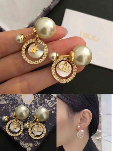 

factory specials aa pearl earrings simple fashion new earrings brass s925 silver needle, Golden