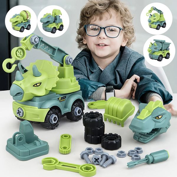 

blocks minifig toy children's construction dinosaur engineering excavator dump model building truck education kids take apart diy model