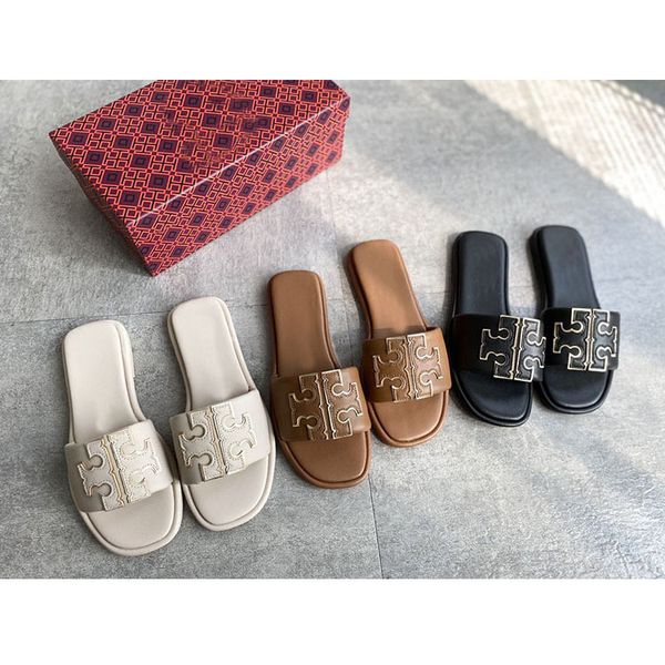 

slippers sandals 2021 summer new women's shoes sheepskin flat bottom casual solid soft bottom slipperszly, Black