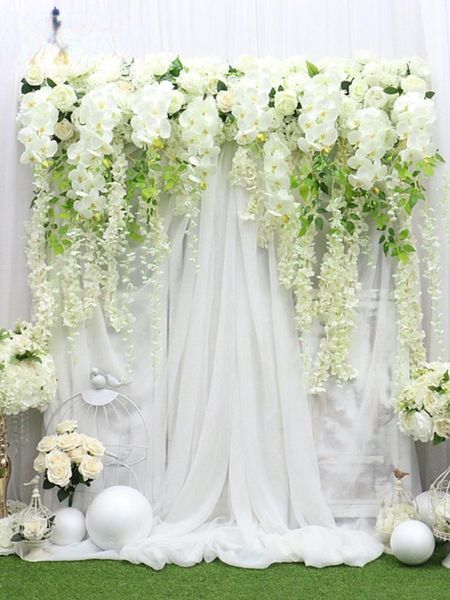 

decorative flowers & wreaths luxury custom 150cm big arfiticial flower row wisteria orchid wedding backdrop decor party event stage white pi