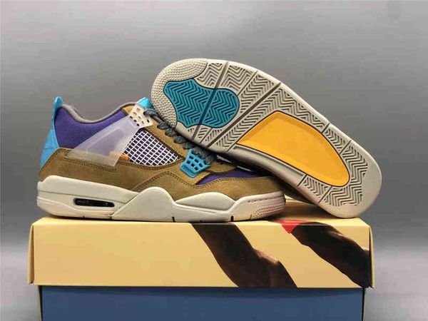 

c080520 authentic 4 union desert moss taupe haze men athletic shoes 30th anniversary 4s blue fury khaki roma green turquoise retro dark off