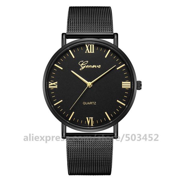 

wristwatches 100pcs/lot geneva 619 watches men mesh fashion stainless steel watch mens wholesale wristwatch simple clock, Slivery;brown