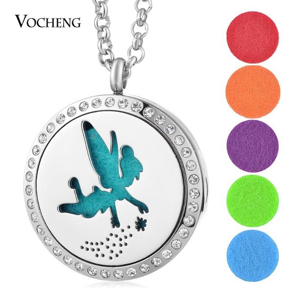 

pendant necklaces 10pcs/lot 316l stainless steel essential oils diffuser locket necklace with crystal magnetic without oil pads va-272*10, Silver