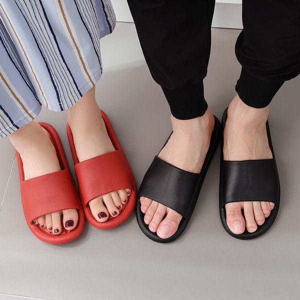 

slippers summer soft-bottom bathroom bathing non-slip couples wear sandals and slippers, women's comfortable soles, Black