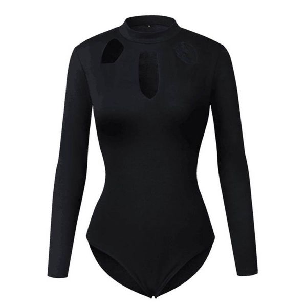 

women's jumpsuits & rompers women high neck long sleeve jumpsuit autumn spring playsuits xrq88, Black;white