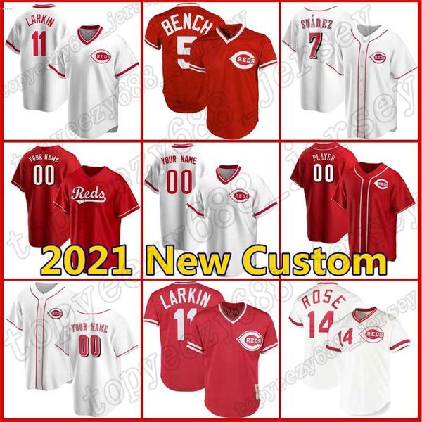 

johnny bench custom 7 eugenio suarez 19 joey votto baseball 14 pete rose 11 barry larkin 30 ken griffey jr 17 chris sabo cincinnati jerseys, Blue;black