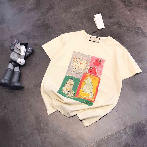 

2022 factory wholesale new model printing instant ink short t-shirt female summer fashion all cotton half sleeve bottomed shirt, White