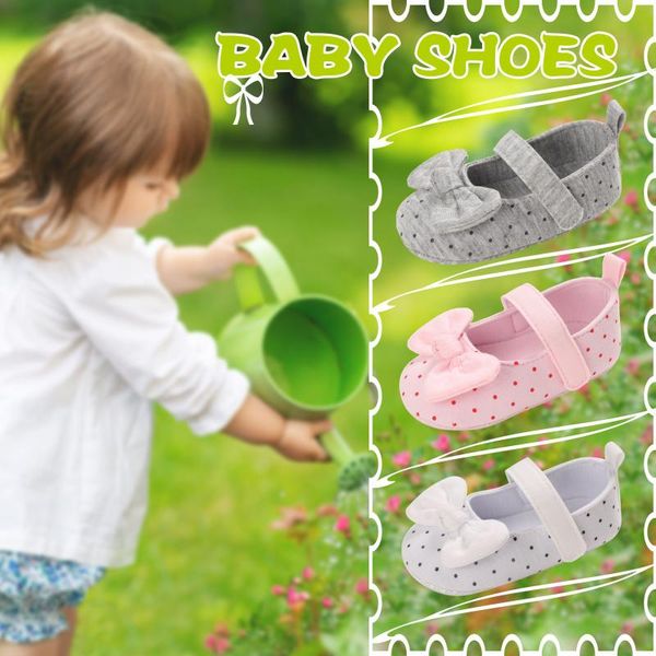 

first walkers toddler kids baby boys girls polka dot bowknot non-slip walking shoes for 0-18 months children