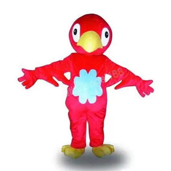 Хэллоуин красный птица талисман костюм высокого качества мультфильм плюшевые животные аниме тема персонажа для взрослых размер рождественские карнавальные фестиваль фантазии платье