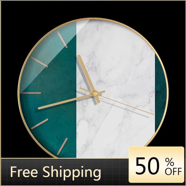 

wall clocks round creative clock living room modern design silent simple nordic metal reloj de pared decoration ah50wc
