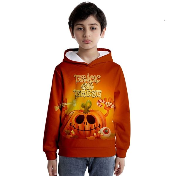 

new batch of halloween 3d color printing casual men's and wo hooded sweaters wo children's, Black