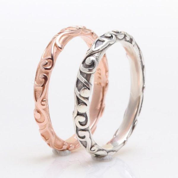 

cluster rings fashion sterling silver 925 female ring retro style simple women wedding engagement band love, Golden;silver