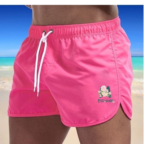 

men shorts quick-drying trunks beach casual floral print 2021 summer fitness clothing breathable sport gym male jogger, White;black
