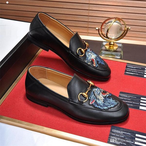

a1 21ss flat casual shoes authentic cowhide metal buckle ladies leather mules princetown men trample lazy large dress size 38-45, Black
