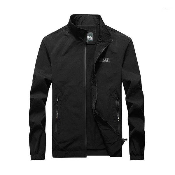 

2021outdoor quick dry jacket stand collar men anti-sweat windbreaker hiking tactical military bomber casual men's jackets, Black;brown