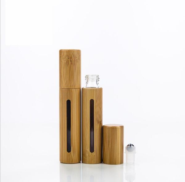 

storage bottles & jars roll on bottle bamboo cap empty fragrance perfume essential oil with metal ball roller