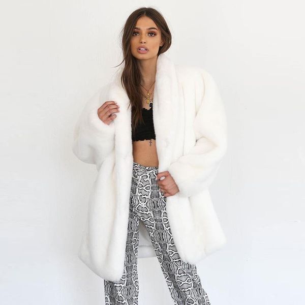 

women's fur & faux imitation coat winter women coats jacket and jackets, Black