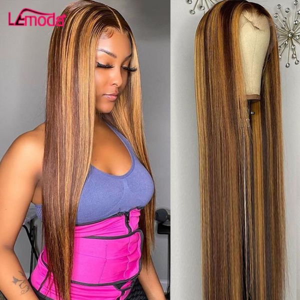 

lace wigs 30 inch highlight wig bone straight human hair hd transparent front brazilian remy ombre frontal for women, Black;brown