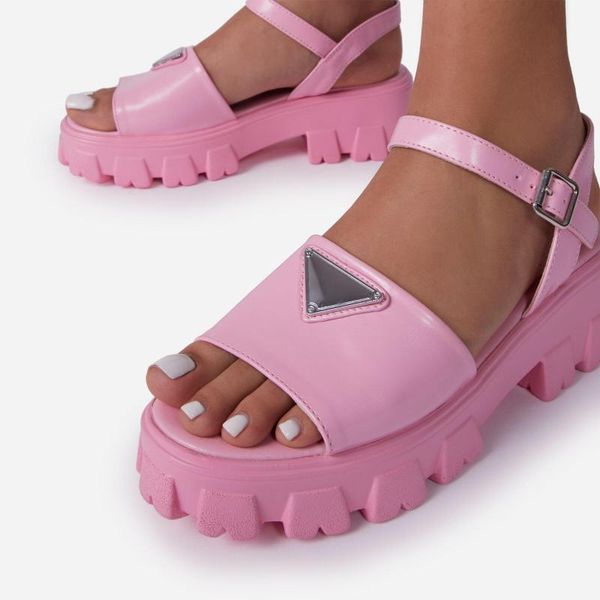 

sandals gladiator platform women's 2021 summer fashion women chunky beach sandal pu comfortable sandalias mujer, Black