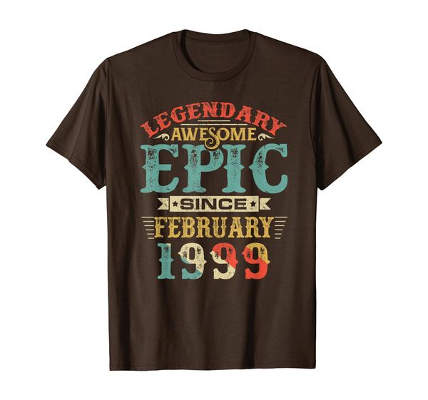 

legendary awesome epic since february 1999 birthday 21 years t-shirt, White;black