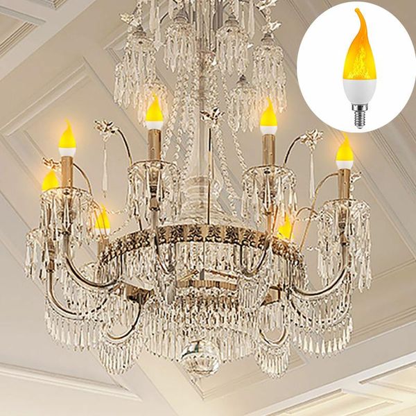 

bulbs e14 3w led bulb flashing flame candle light for home chandelier replacement lighting decoration durable party lights