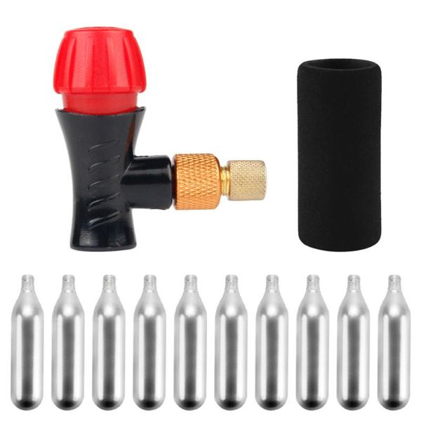 

pool & accessories 1 set bike inflator kit 10pcs co2 cartridges and insulate sleeve