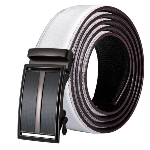 

belts hi-tie for men 100% cow genuine leather mens belt male automatic alloy buckle strap cinturones hombre, Black;brown