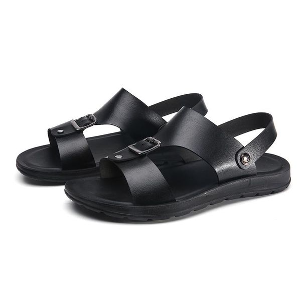 

sandals herren sandles for ete erkek summer zandalias rubber para deportivas couro hombre outdoor 2021 heren playa sandalia beach piel, Black