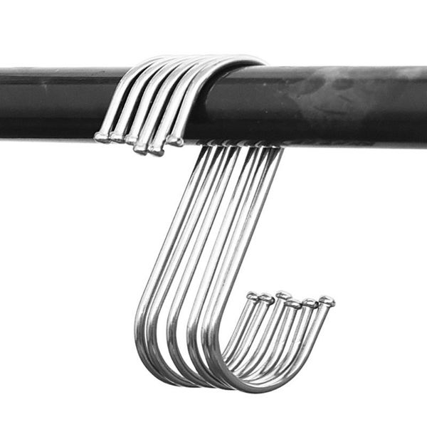 

hooks & rails 10pcs s shaped clasp stainless steel railing hanging storage hook for home kitchen bathroom organizer holder tools